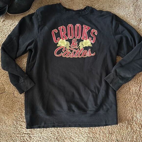 Black Small Crew Neck Crooks and Castles Sweater - Picture 1 of 5